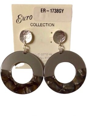 Euro Collection Circle Drop Earrings (NWT)